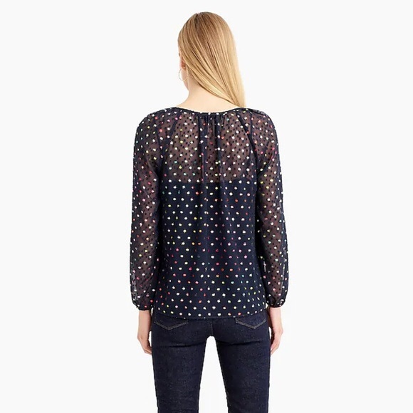 NWT J. Crew Rainbow 🌈 Clip Dot In Chiffon Sz M, 100% Polyester, Style K4385 - Picture 4 of 10